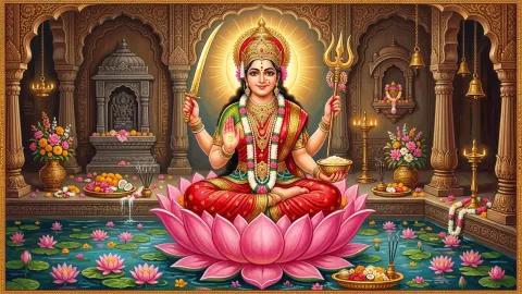 Santoshi Mata Chalisa Lyrics in Hindi & English With Meaning | Complete 40 Chaupai