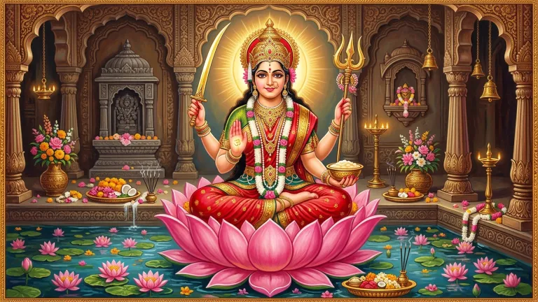 Santoshi Mata Chalisa Lyrics in Hindi & English With Meaning | Complete 40 Chaupai